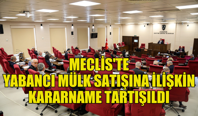 MECLİS GENEL KURULU'NDA “TAŞINMAZ MAL EDİNME (YABANCILAR) YASA GÜCÜNDE KARARNAME” TARTIŞILDI