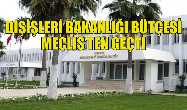 DIŞİŞLERİ BAKANLIĞI BÜTÇESİ MECLİS’TE ONAYLANDI