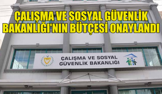 ÇALIŞMA VE SOSYAL GÜVENLİK BAKANLIĞI'NIN BÜTÇESİ MECLİS'TEN GEÇTİ