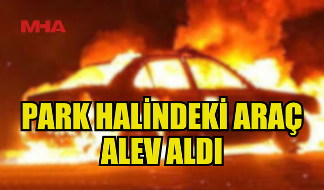 GÖNYELİ’DE PARK HALİNDEKİ ARAÇ ALEV ALDI