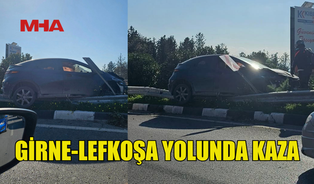 GİRNE - LEFKOŞA ANAYOLUNDA KAZA MEYDANA GELDİ...