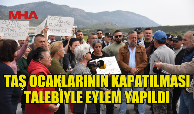 DÖRT KÖY, TAŞ OCAKLARININ KAPATILMASI TALEBİYLE EYLEM YAPTI
