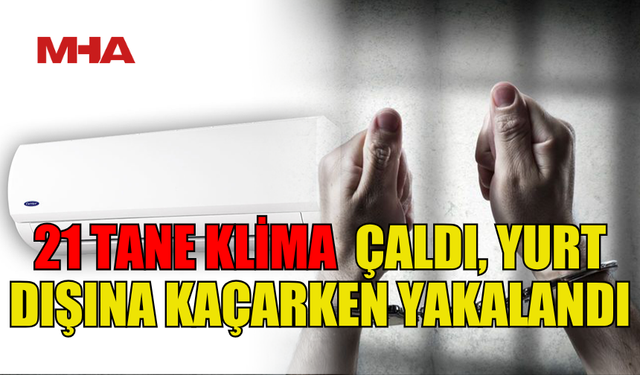 ÇALIŞTIĞI ŞİRKETİN KLİMALARINI ÇALDI, ERCAN’DA YAKALANDI