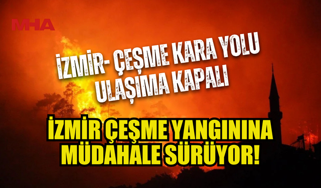 İZMİR'İN ÇEŞME İLÇESİNDE ÇIKAN ORMAN YANGININA MÜDAHALE SÜRÜYOR…