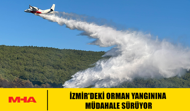 İZMİR'DEKİ ORMAN YANGININA MÜDAHALE SÜRÜYOR