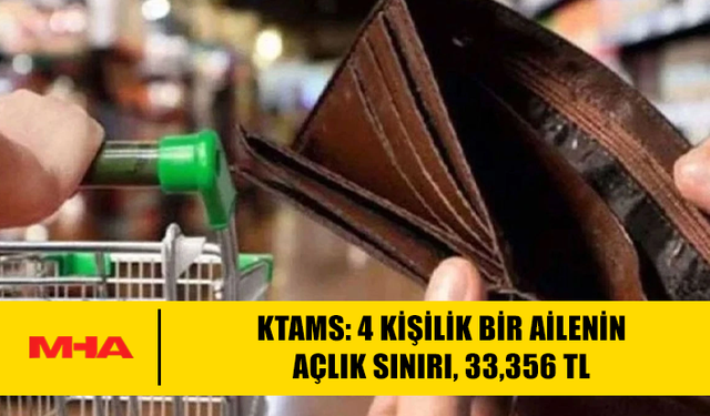 KTAMS: 4 KİŞİLİK BİR AİLENİN AÇLIK SINIRI, 33,356 TL