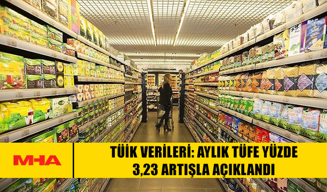 TÜİK VERİLERİ: AYLIK TÜFE YÜZDE 3,23 ARTIŞLA AÇIKLANDI