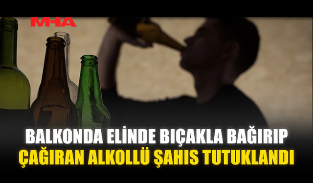BALKONDA ELİNDE BIÇAKLA BAĞIRIP ÇAĞIRAN ŞAHIS TUTUKLANDI