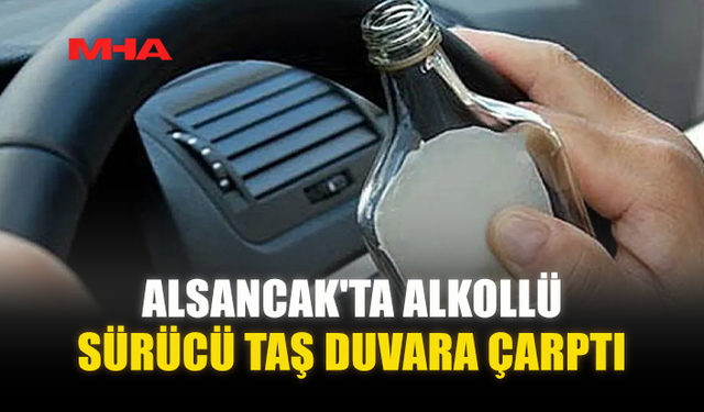 ALSANCAK'TA ALKOLLÜ SÜRÜCÜ TAŞ DUVARA ÇARPTI