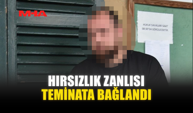HIRSIZLIK ZANLISI TEMİNATA BAĞLANDI