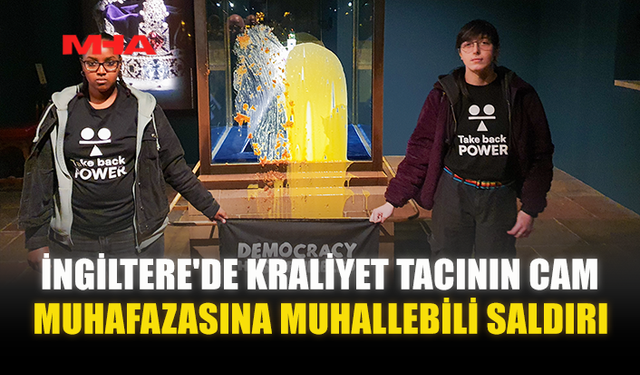 İNGİLTERE'DE KRALİYET TACININ CAM MUHAFAZASINA MUHALLEBİLİ SALDIRI