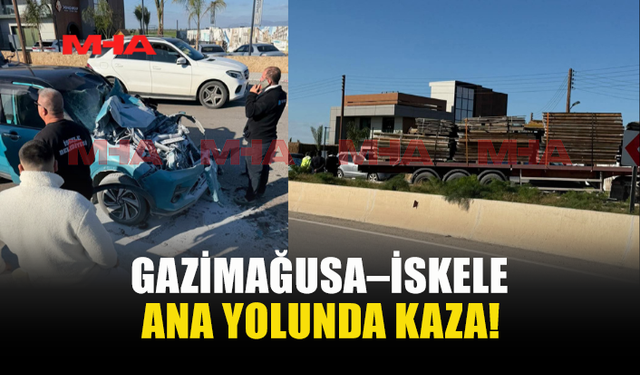 GAZİMAĞUSA–İSKELE ANA YOLUNDA KAZA!