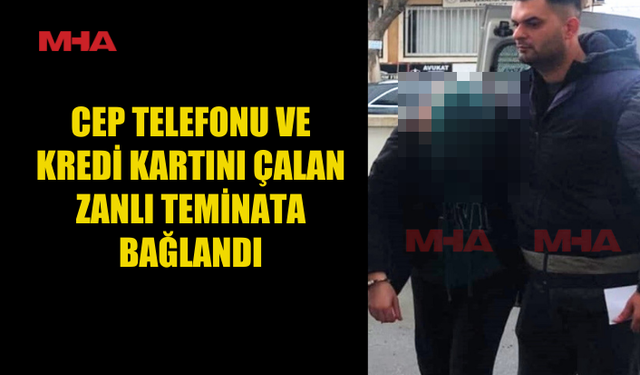CEP TELEFONU VE KREDİ KARTINI ÇALAN ZANLI TEMİNATA BAĞLANDI