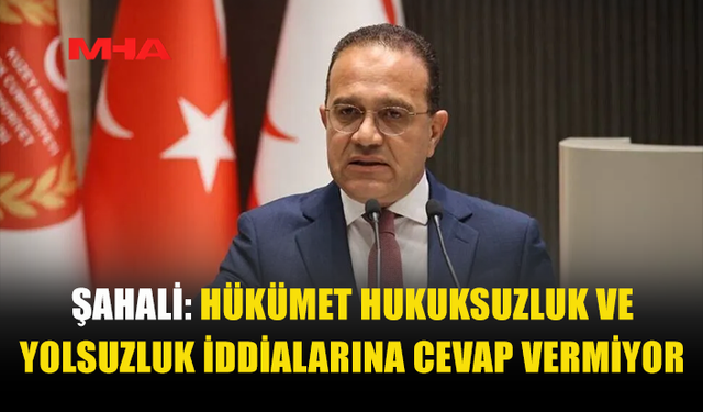 ŞAHALİ: HÜKÜMET HUKUKSUZLUK VE YOLSUZLUK İDDİALARINA CEVAP VERMİYOR