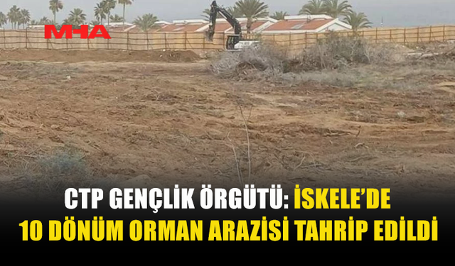 CTP GENÇLİK ÖRGÜTÜ: İSKELE’DE 10 DÖNÜM ORMAN ARAZİSİ TAHRİP EDİLDİ