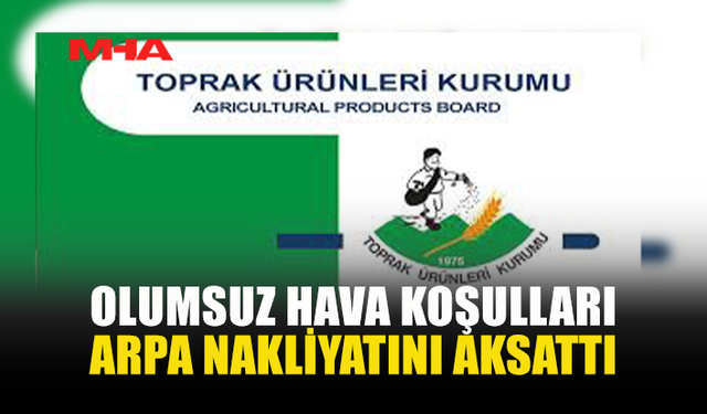 TÜK, ARPA SEVKİYATININ OLUMSUZ HAVA KOŞULLARI NEDENİYLE TAMAMLANAMADIĞINI DUYURDU