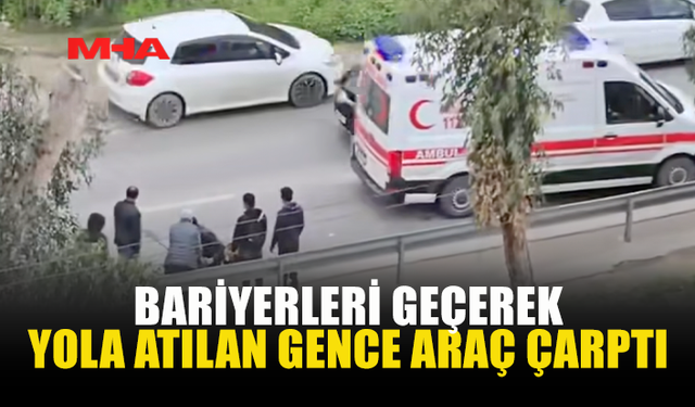 KARŞIYA GEÇMEK İSTERKEN ARAÇ ÇARPTI