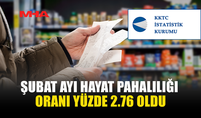 ŞUBAT ENFLASYONU YÜZDE 2.76 AÇIKLANDI