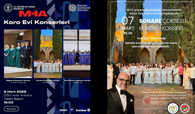 SONARE ÇOKSESLİ KOROSU 7 VE 8 Mart'ta ANKARA’DA SANATSEVERLERLE BULUŞUYOR