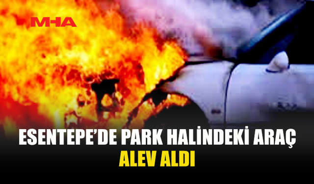 ESENTEPE’DE PARK HALİNDEKİ ARAÇTA YANGIN ÇIKTI