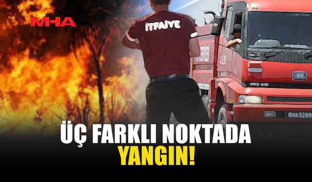 ÜÇ FARKLI NOKTADA YANGIN MEYDANA GELDİ