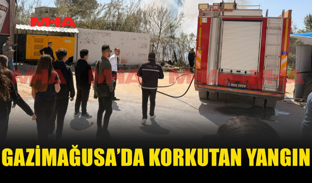 GAZİMAĞUSA LAGUNA BÖLGESİNDE YANGIN