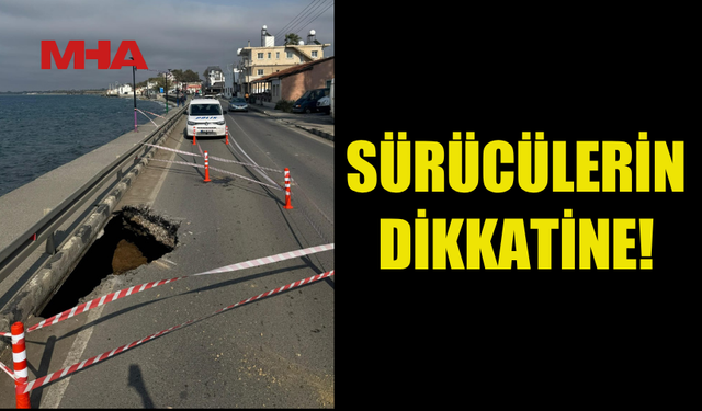 ECEVİT CADDESİ’NDE YOL ÇÖKTÜ
