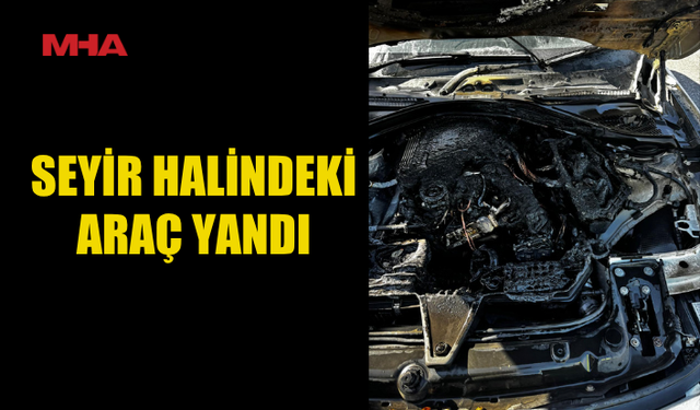 GİRNE–LEFKOŞA YOLUNDA ARAÇ YANGINI