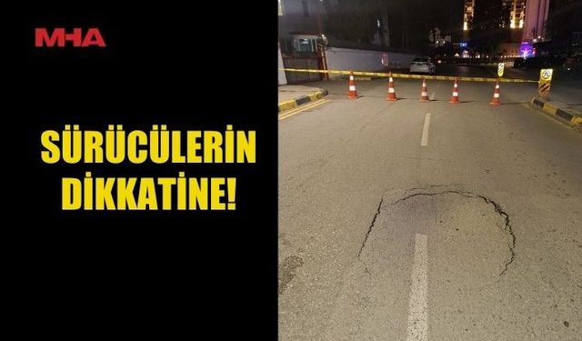 LEFKOŞA’DA YOL ÇÖKMESİ: ATATÜRK CADDESİ TRAFİĞE KAPATILDI