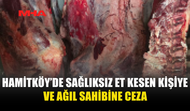 HAMİTKÖY'DE İZİNSİZ VE SAĞLIKSIZ KOŞULLARDA ET KESEN KİŞİ VE AĞIL SAHİBİNE CEZA...