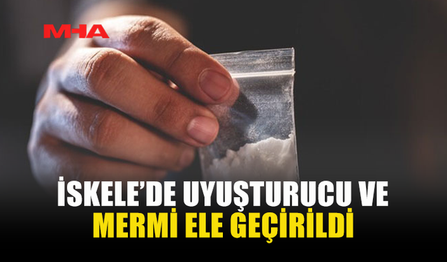İSKELE’DE ŞÜPHELİ ARAÇTAN UYUŞTURUCU VE MERMİ ÇIKTI