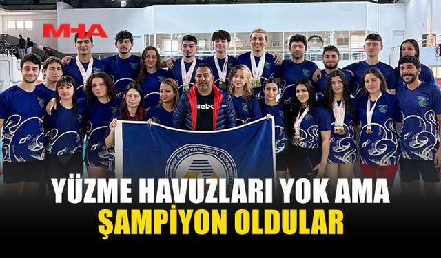 DAÜ YÜZME TAKIMI HAVUZ OLMADAN ÇİFTE ŞAMPİYON OLDU
