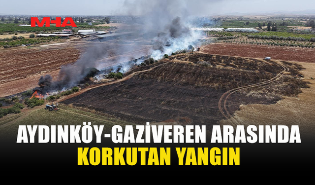 AYDINKÖY-GAZİVEREN ARASINDA YANGIN