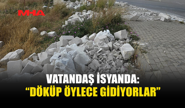 KIRIK BLOKLAR YOL KENARINDA BIRAKILDI