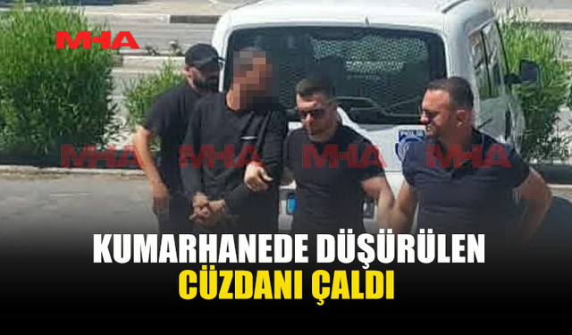 KUMARHANEDE DÜŞÜRÜLEN CÜZDANI ÇALAN ZANLI MAHKEMEYE ÇIKARILDI