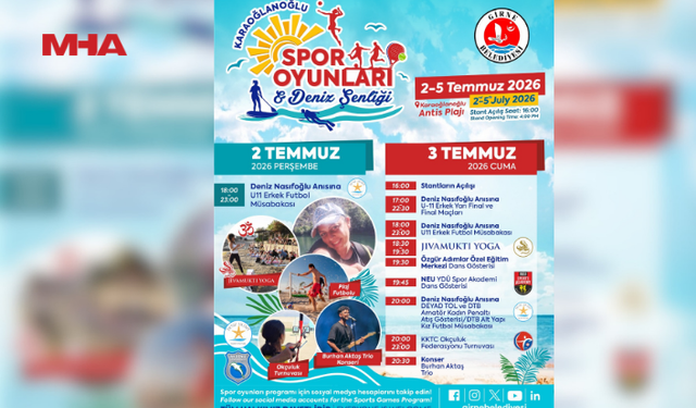 KARAOĞLANOĞLU SPOR OYUNLARI VE DENİZ ŞENLİĞİ BAŞLIYOR