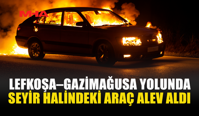 İNÖNÜ KAVŞAĞI’NDA SEYİR HALİNDEKİ ARAÇ YANDI