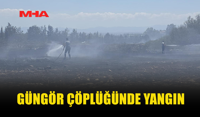 GÜNGÖR ÇÖPLÜĞÜNDE YANGIN: ÇEVRE EMNİYETİ ALINDI