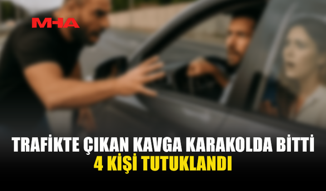 TRAFİKTE YUMRUKLAR KONUŞTU: 4 TUTUKLAMA
