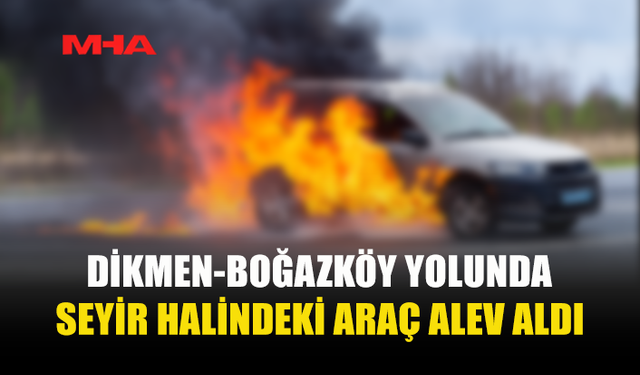 DİKMEN-BOĞAZKÖY YOLUNDA ARAÇ YANGINI