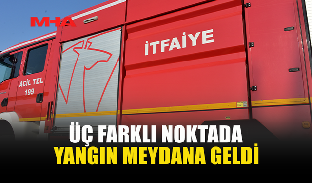 ÜÇ AYRI YERDE ÇIKAN YANGIN ZARARA NEDEN OLDU