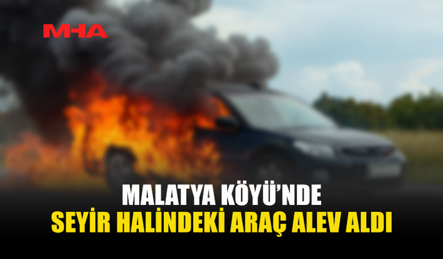 MALATYA KÖYÜ'NDE ARAÇ YANGINI...