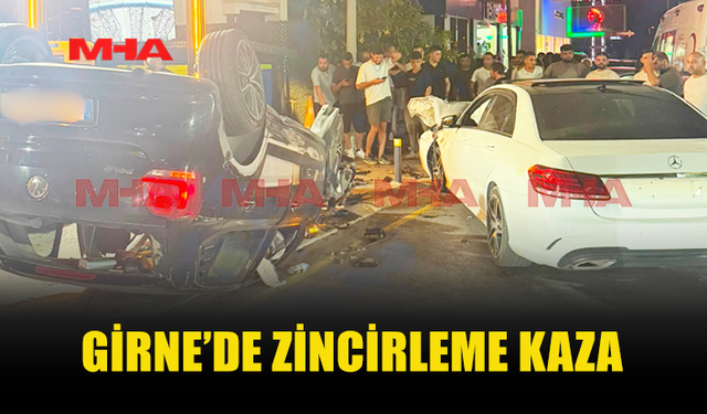 GİRNE’DE 3 ARACIN KARIŞTIĞI KAZADA 2 KİŞİ YARALANDI
