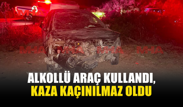 143 PROMİL ALKOLLÜ SÜRÜCÜ KAZA YAPTI