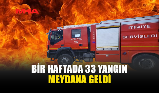 BİR HAFTADA 33 YANGIN: ZARAR 6,5 MİLYON TL’Yİ AŞTI