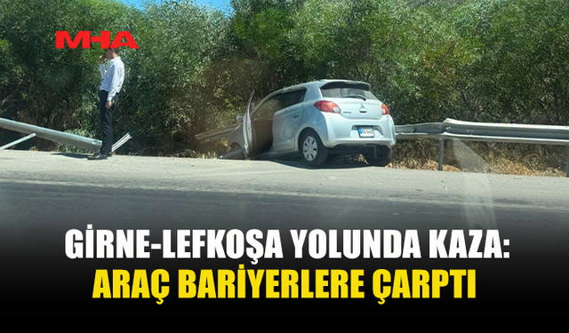 KONTROLDEN ÇIKAN OTOMOBİL BARİYERLERE ÇARPTI