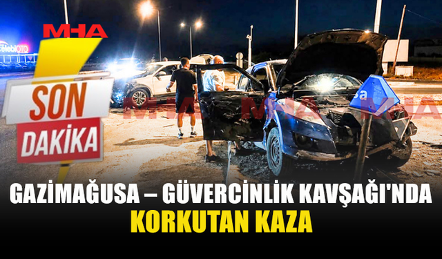 GAZİMAĞUSA GÜVERCİNLİK KAVŞAĞI'NDA TRAFİK KAZASI!