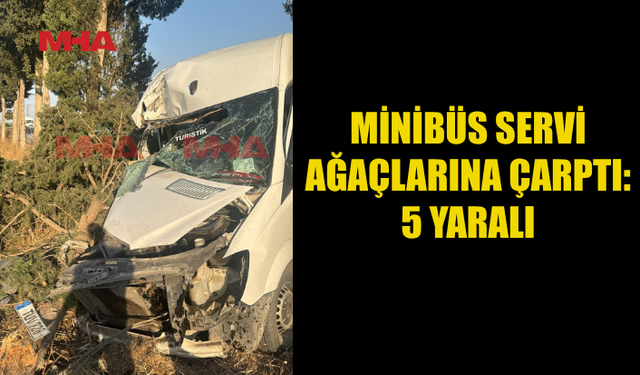 KONTROLDEN ÇIKAN MİNİBÜS AĞAÇLARA ÇARPTI