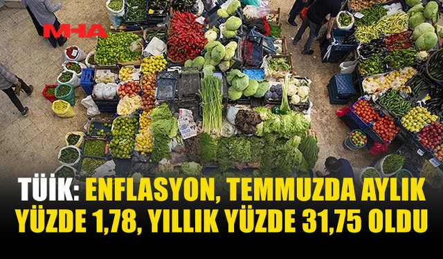 TÜİK TEMMUZ ENFLASYONUNU DUYURDU