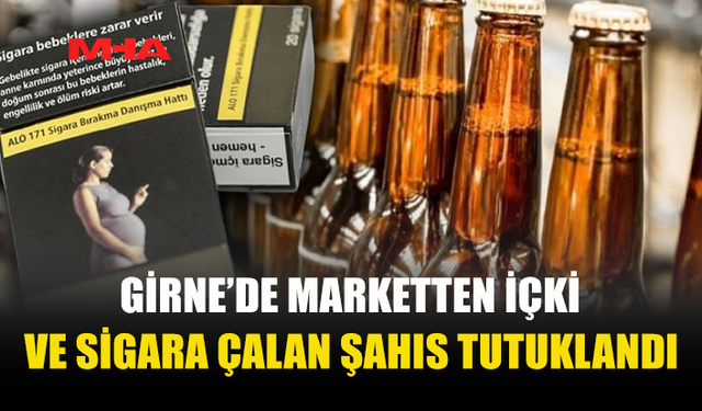 MARKETTE HIRSIZLIK: İÇKİ VE SİGARAYI ALIP ÖDEMEDEN ÇIKTI